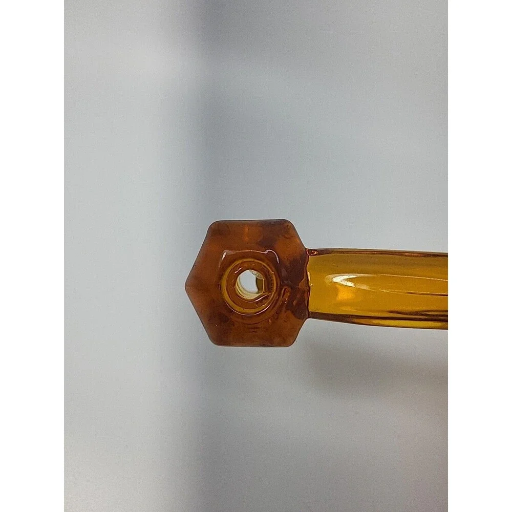 4 Amber Depression Era Style Glass Drawer Pulls Handles Furniture Hardware